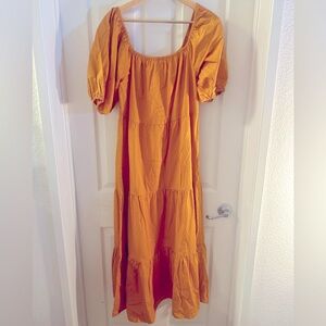 Faithful The Brand Dress Tiered Ruffle Midi Dress